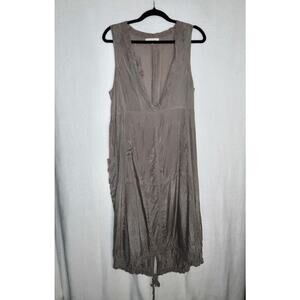 LEE MATHEWS Parachute 100% Cupro Gray‎ Brown Size 2 Midi Dress